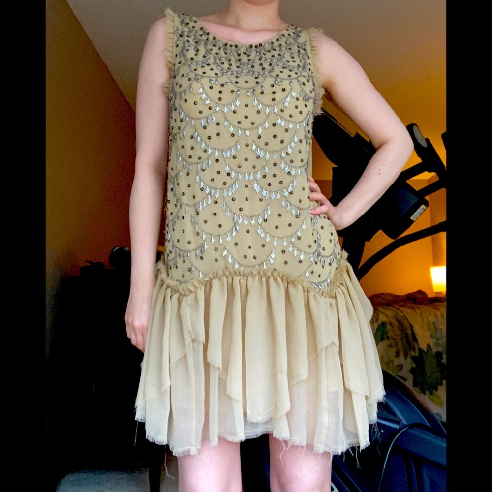 Beaded flapper style mini dress